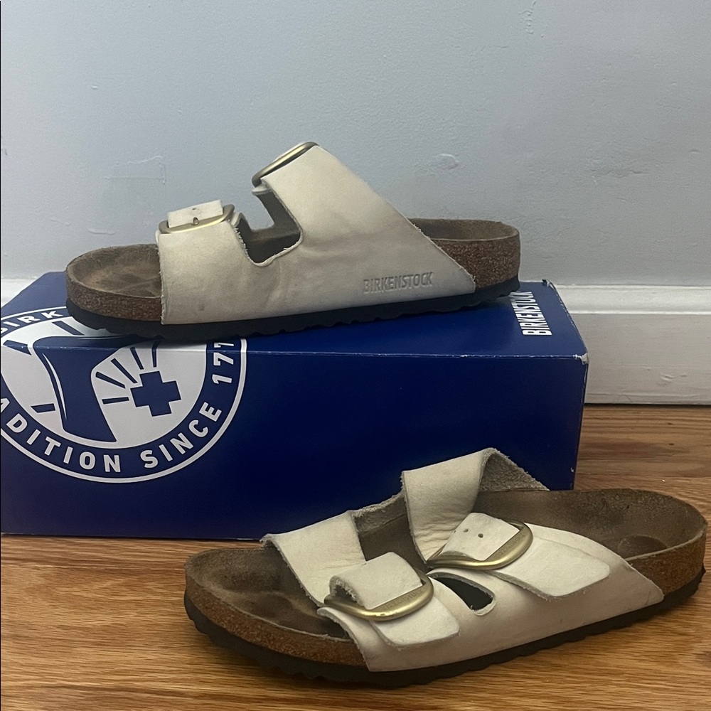 Birkenstock Arizona Big Buckle Ecru Sandals